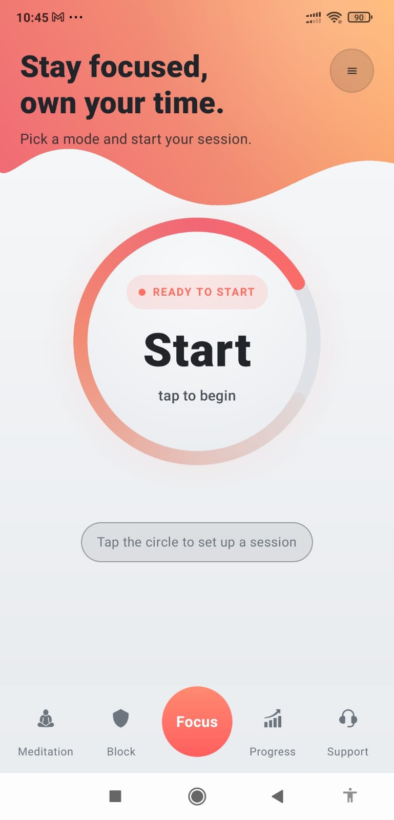 Focus home screen